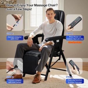 Foldable Electric Massage Chair Heat Shiatsu Vibration - Image 4