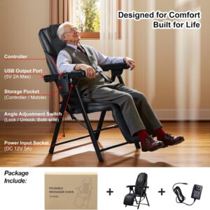 Foldable Electric Massage Chair Heat Shiatsu Vibration - Image 6