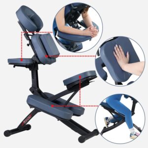Portable Massage Chair Aluminum Frame Royal Blue - Image 8
